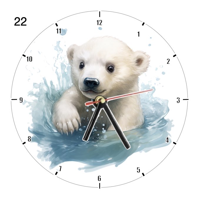 Clocks with 33x different Scenic Polar Bears