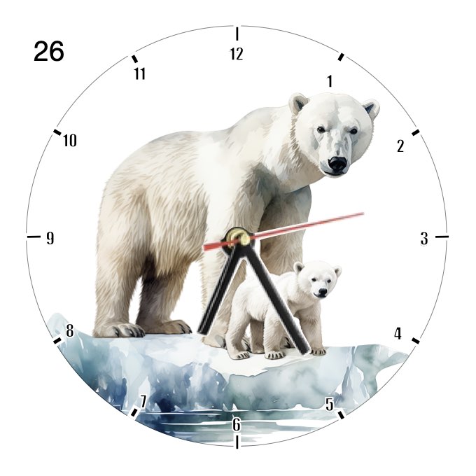 Clocks with 33x different Scenic Polar Bears