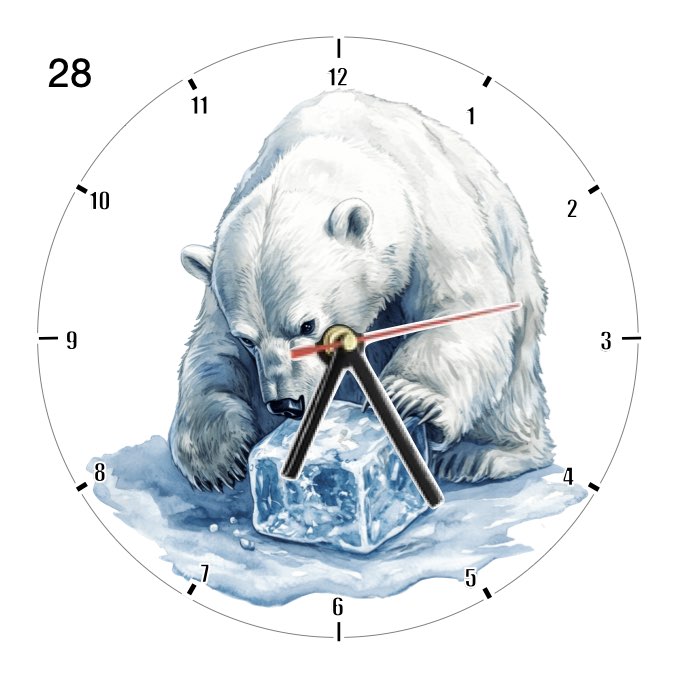 Clocks with 33x different Scenic Polar Bears