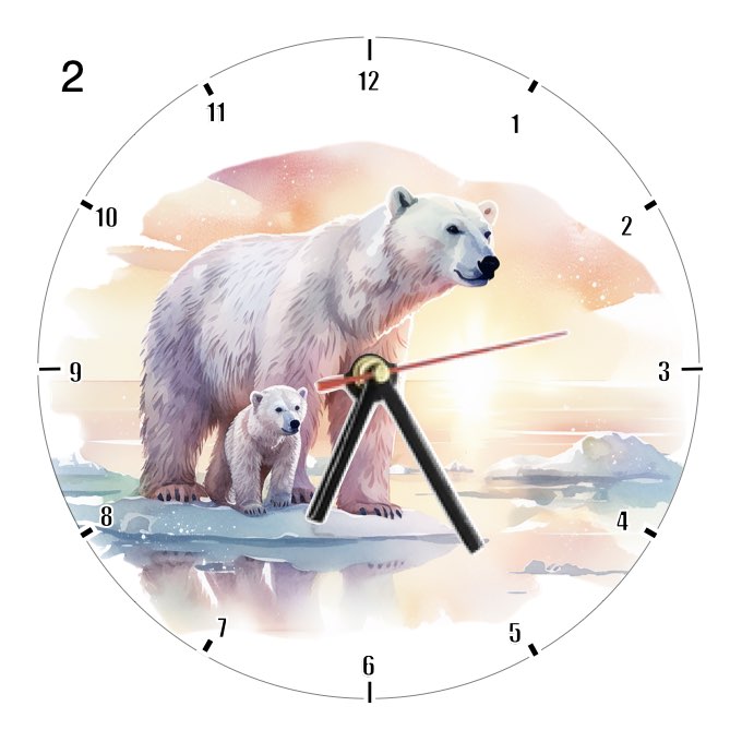 Clocks with 33x different Scenic Polar Bears