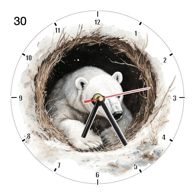 Clocks with 33x different Scenic Polar Bears