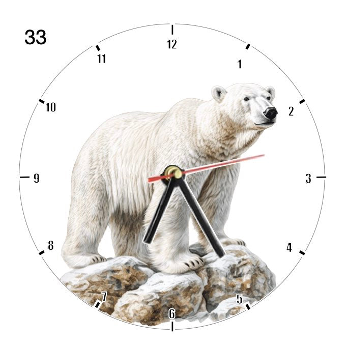 Clocks with 33x different Scenic Polar Bears