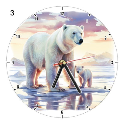 Clocks with 33x different Scenic Polar Bears