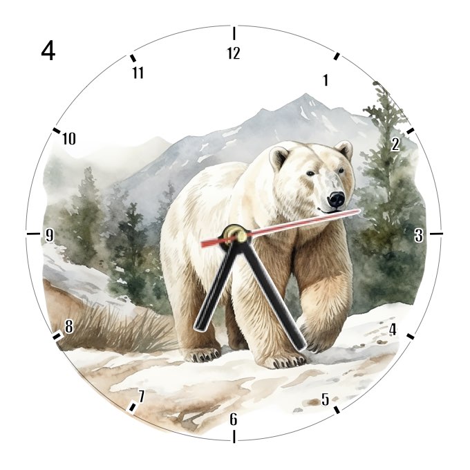 Clocks with 33x different Scenic Polar Bears