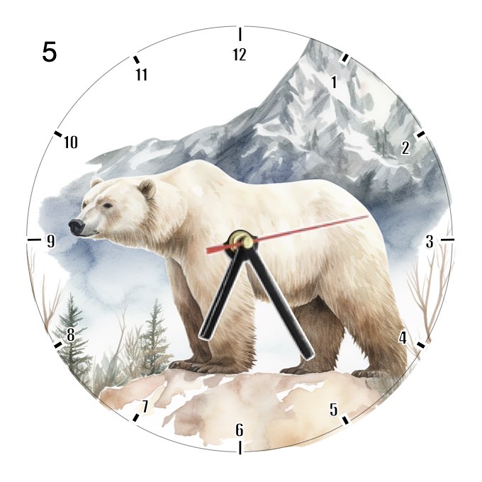 Clocks with 33x different Scenic Polar Bears