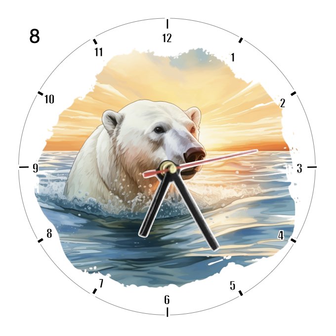 Clocks with 33x different Scenic Polar Bears