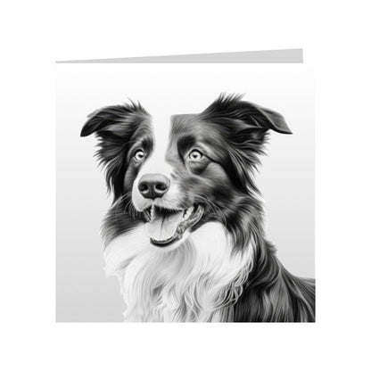 Square Greeting Cards with Sketched Border Collies