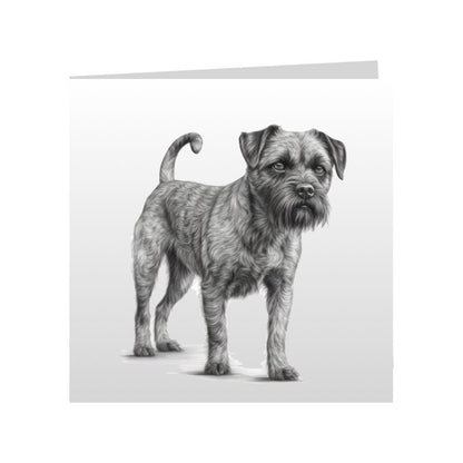 Square Greeting Cards with Sketched Border Terriers
