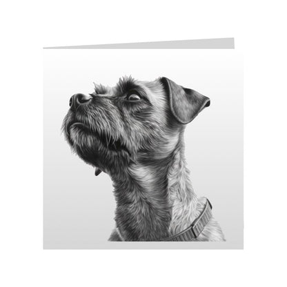 Square Greeting Cards with Sketched Border Terriers