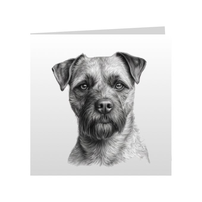 Square Greeting Cards with Sketched Border Terriers