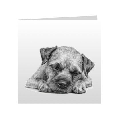 Square Greeting Cards with Sketched Border Terriers
