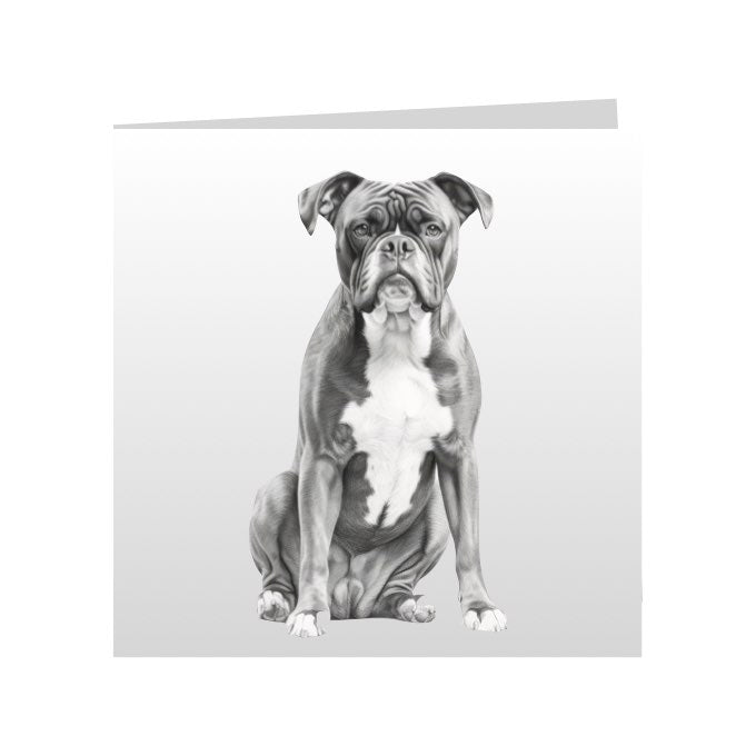 Square Greeting Cards with Sketched Boxers
