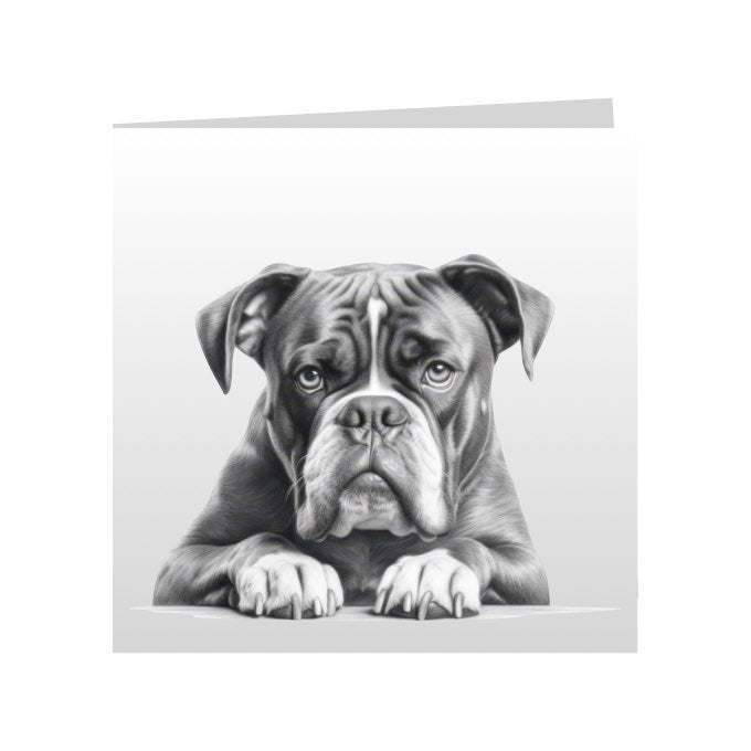 Square Greeting Cards with Sketched Boxers