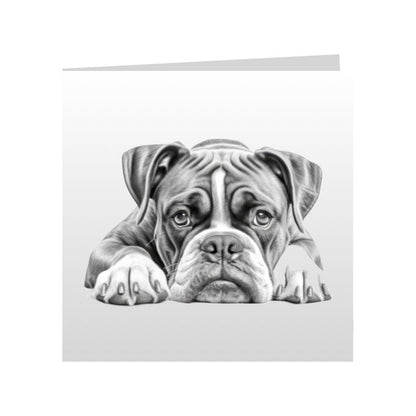 Square Greeting Cards with Sketched Boxers