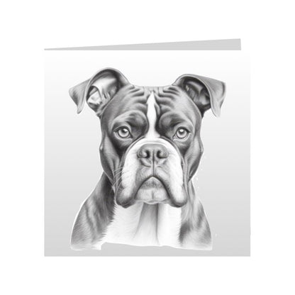 Square Greeting Cards with Sketched Boxers