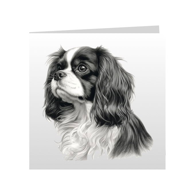 Square Greeting Cards with Sketched Cavalier King Charles Spaniels