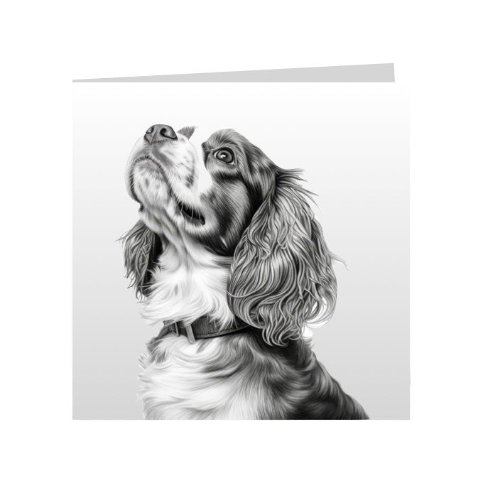Square Greeting Cards with Sketched Cavalier King Charles Spaniels