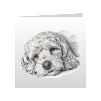 Square Greeting Cards with Sketched Cockapoos
