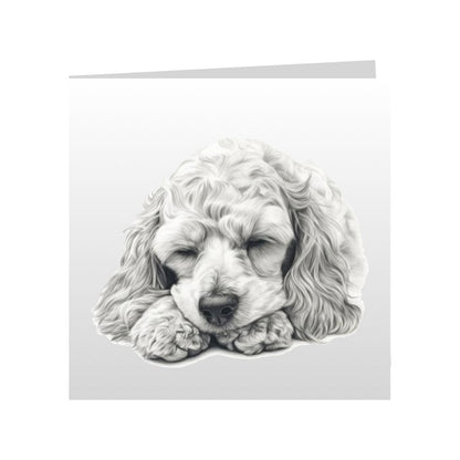 Square Greeting Cards with Sketched Cockapoos