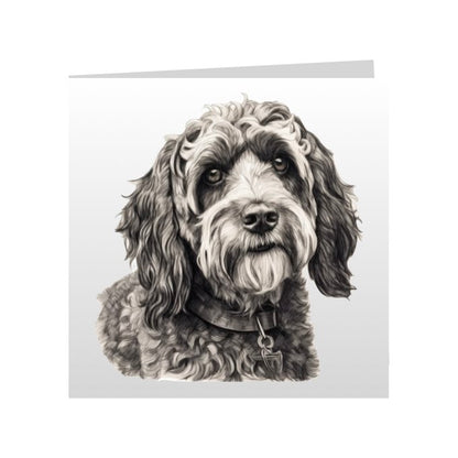 Square Greeting Cards with Sketched Cockapoos