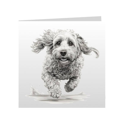 Square Greeting Cards with Sketched Cockapoos
