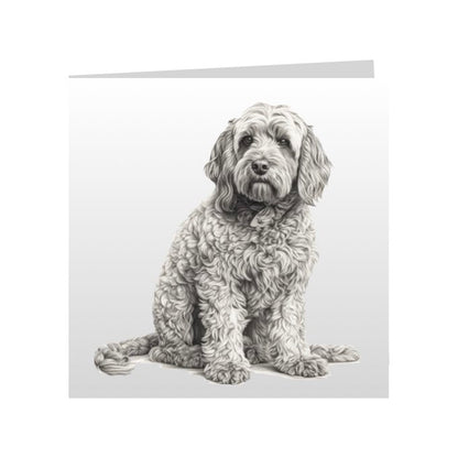 Square Greeting Cards with Sketched Cockapoos