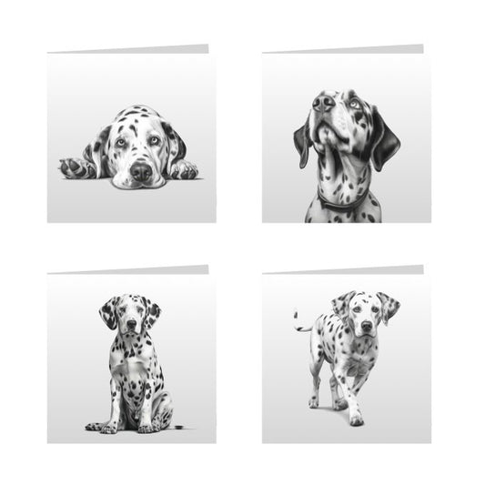 Square Greeting Cards with Sketched Dalmatian
