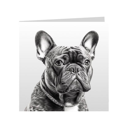Square Greeting Cards with Sketched French Bulldog