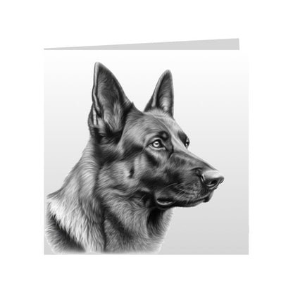 Square Greeting Cards with Sketched German Shepherds