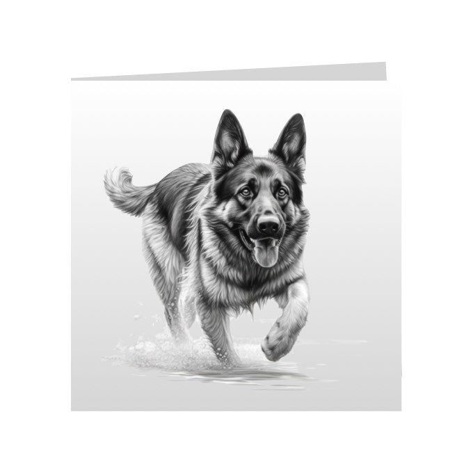 Square Greeting Cards with Sketched German Shepherds