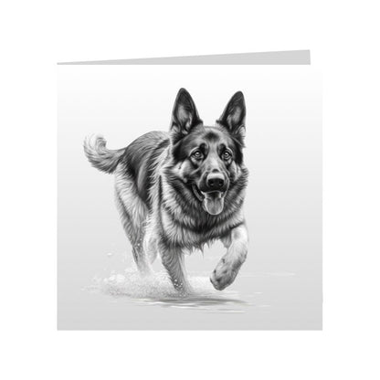 Square Greeting Cards with Sketched German Shepherds