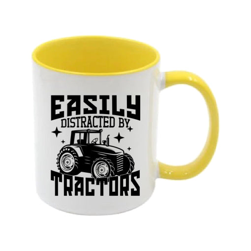 Mug - 11oz - Farmers Saying - 'Easily distracted by tractors' 1a