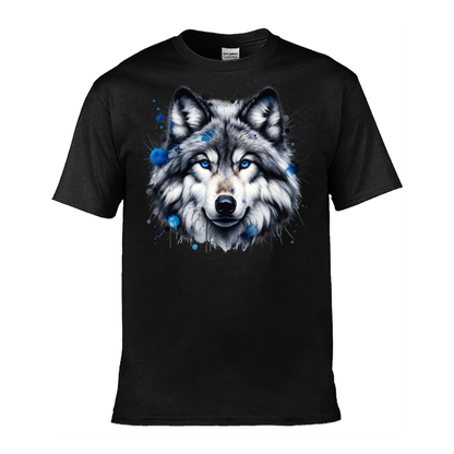 Mens T-Shirt (Gildan Softstyle 64000) - 10 Colours to choose from with Grey Wolf 2
