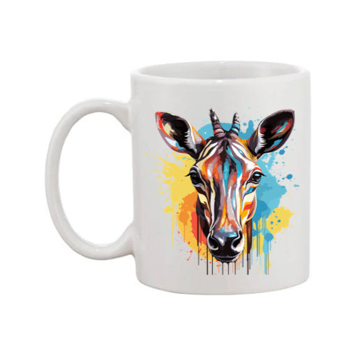 Mug - 11oz - Gazelle in vibrant watercolours 2