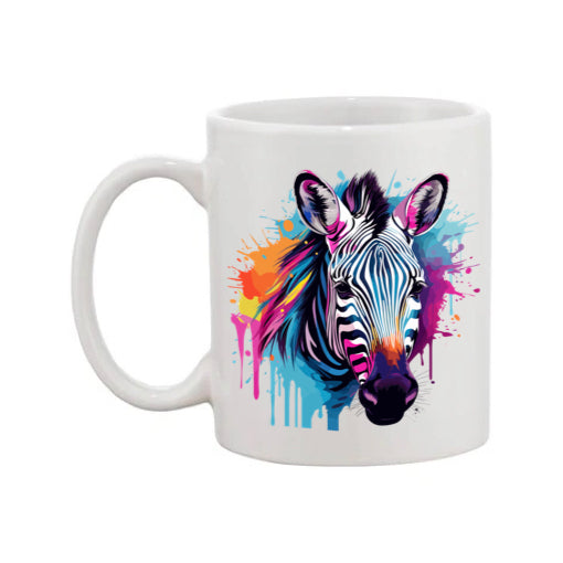 Mug - 11oz - Zebra in vibrant watercolours 2