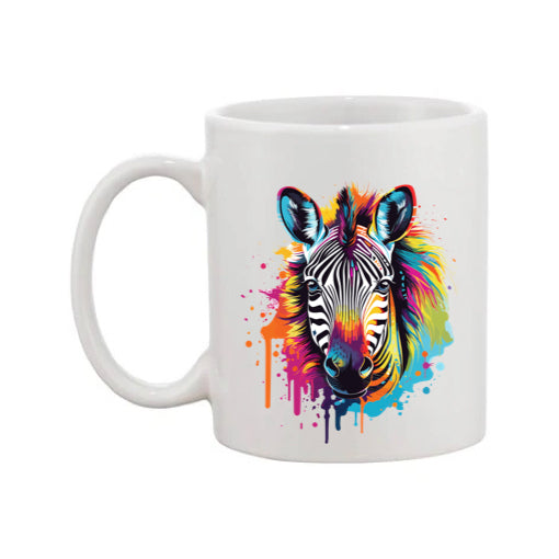 Mug - 11oz - Zebra in vibrant watercolours 1