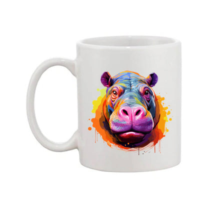 Mug - 11oz - Hippo in vibrant watercolours 2
