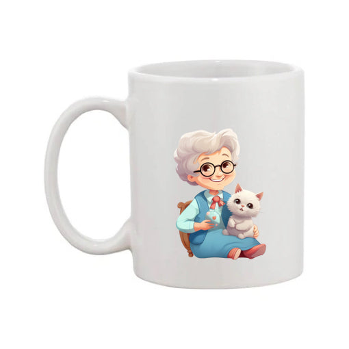 Mug - 11oz - OAP - Lady with a cat