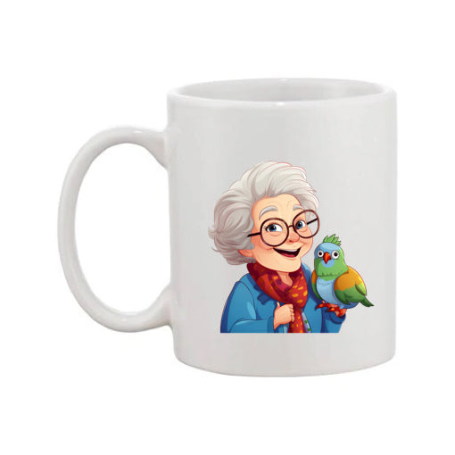 Mug - 11oz - OAP - Lady with a bird 1
