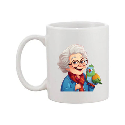 Mug - 11oz - OAP - Lady with a bird 1