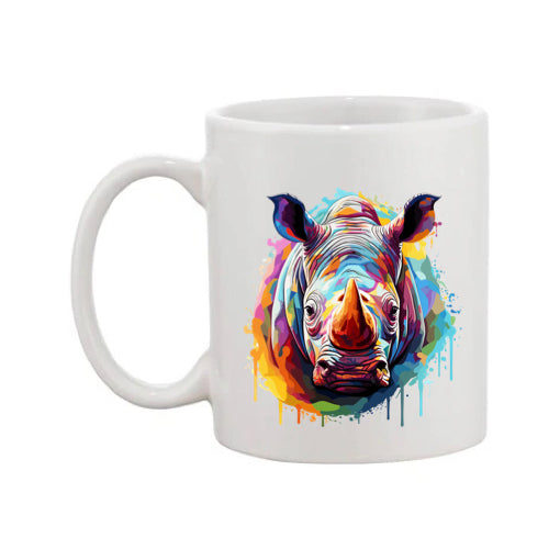 Mug - 11oz - Rhino in vibrant watercolours 1