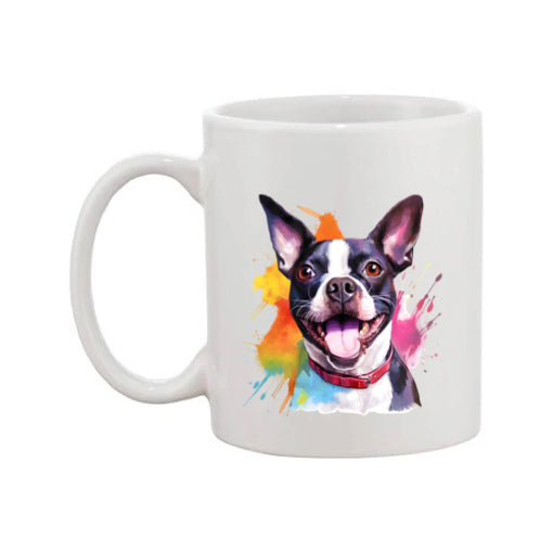 Mug - 11oz - Boston Terrier in vibrant watercolours 4