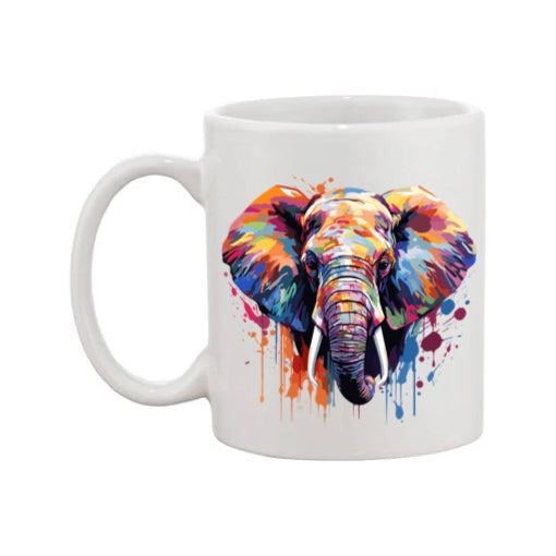 Mug - 11oz - Elephant in vibrant watercolours 3