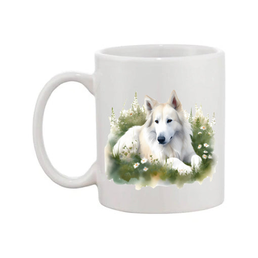 Mug - 11oz - White Swiss Shepherd 2 (GSD)