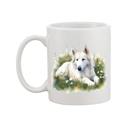 Mug - 11oz - White Swiss Shepherd 2 (GSD)
