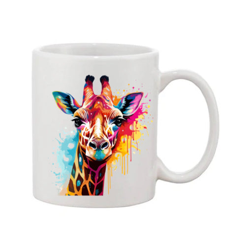 Mug - 11oz - Giraffe in vibrant watercolours 1