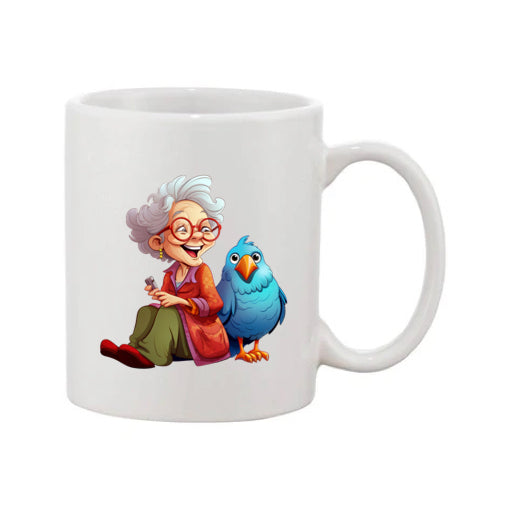 Mug - 11oz - OAP - Lady with a bird 2