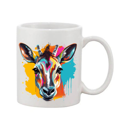 Mug - 11oz - Gazelle in vibrant watercolours 1