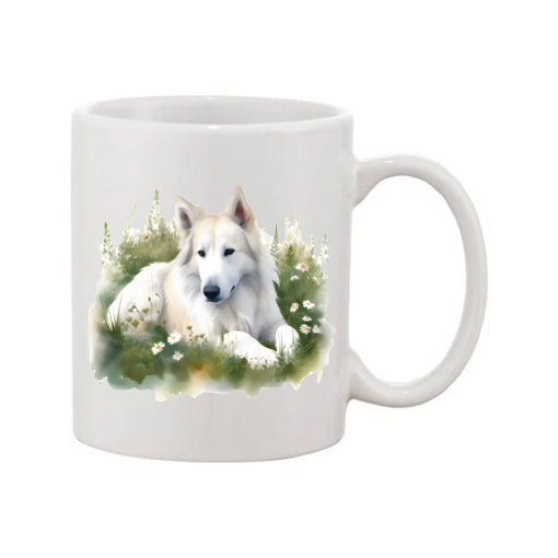 Mug - 11oz - White Swiss Shepherd 2 (GSD)