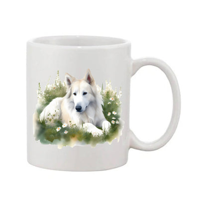 Mug - 11oz - White Swiss Shepherd 2 (GSD)